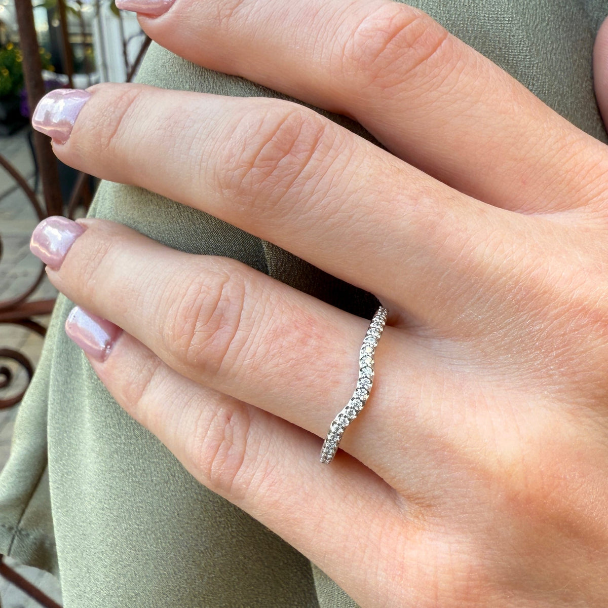 Curved Wedding Band by Stuller, SKU 110-25752, view 2 — Moses Jewelers