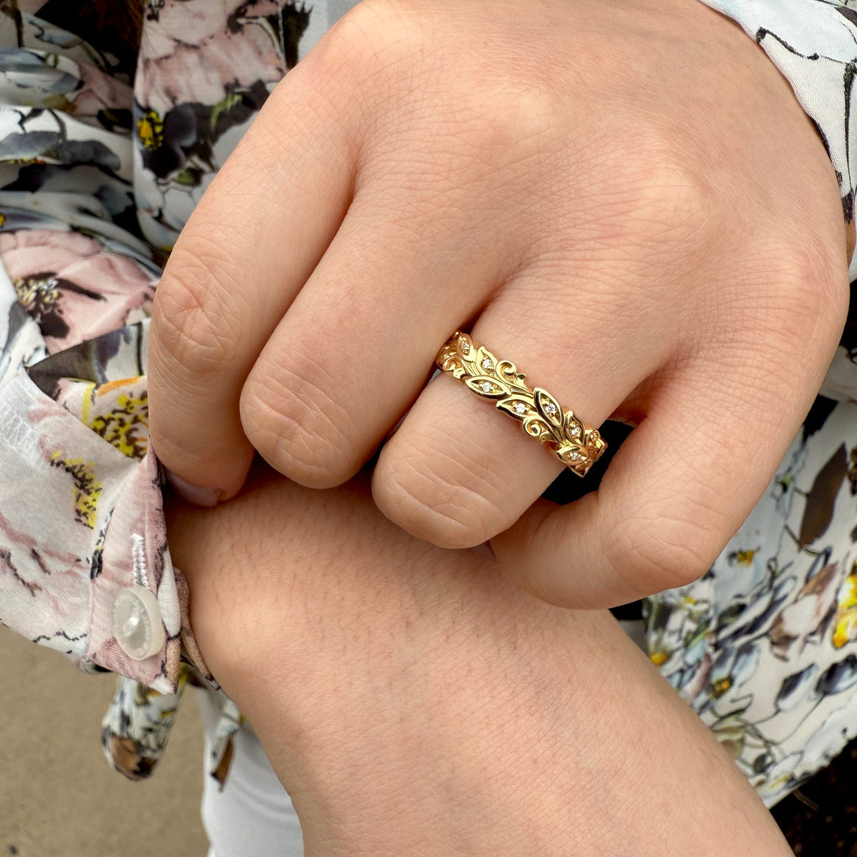 Floral Anniversary Band by Stuller, SKU 120-08325, view 2 — Moses Jewelers
