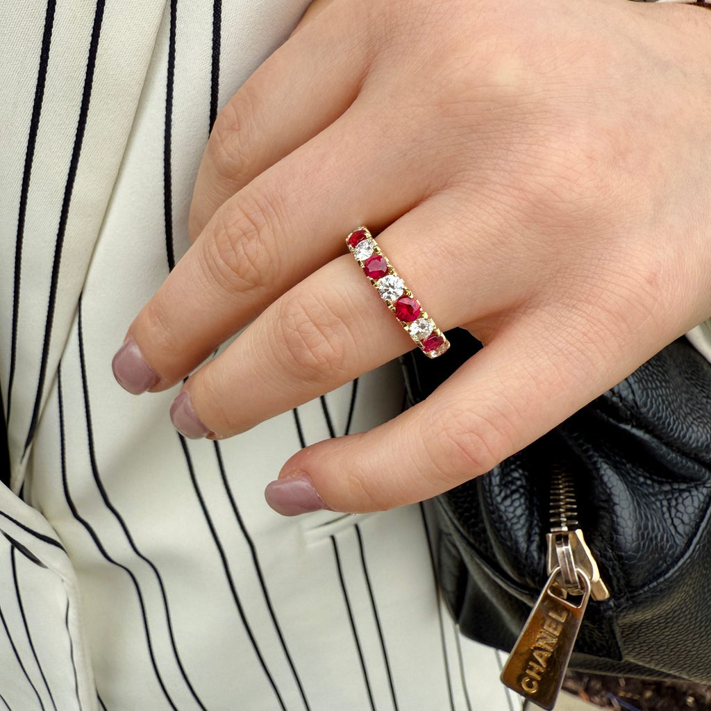 Stackable Ruby & Diamond Band by Apex, SKU 120-08334, view 2 — Moses Jewelers