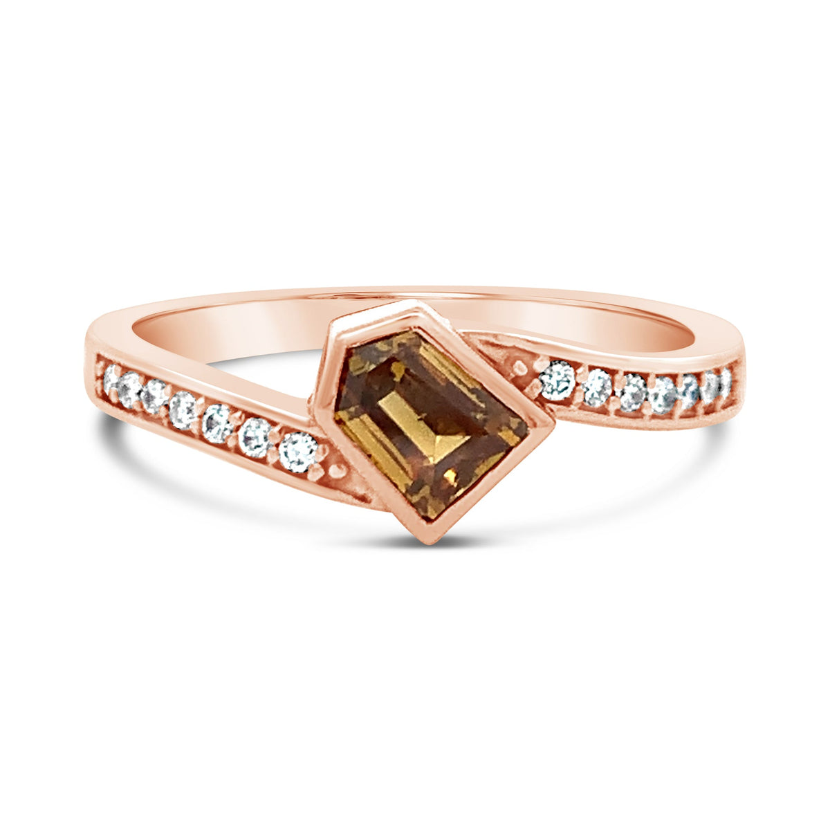 Fancy Brown-Yellow Diamond Ring by Stuller, SKU 130-00128, main view — Moses Jewelers
