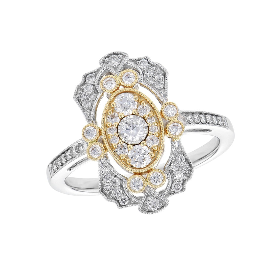 Two-Tone Diamond Ring by Allison-Kaufman, SKU 130-00177, main view — Moses Jewelers