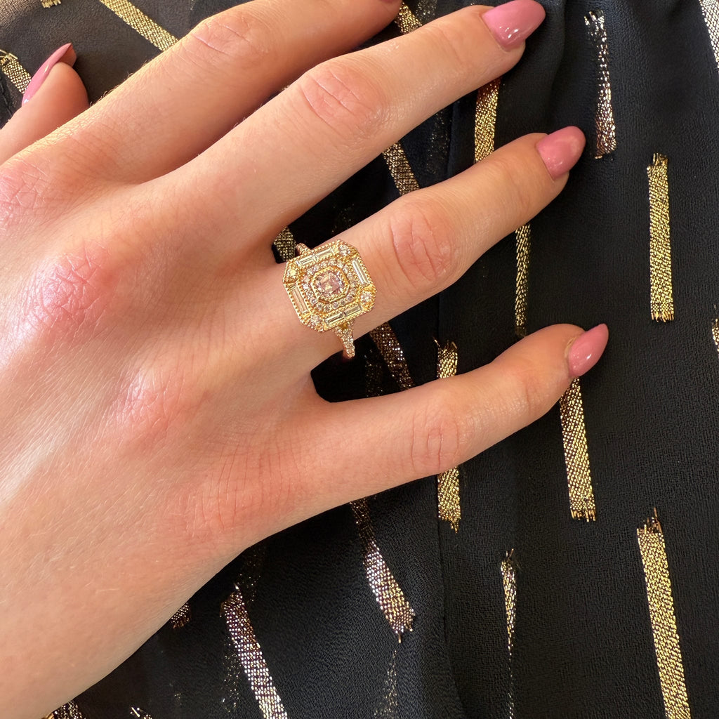 Natural Color Fancy Purplish Pink Diamond Ring by Stuller, SKU 130-00169, view 2 — Moses Jewelers