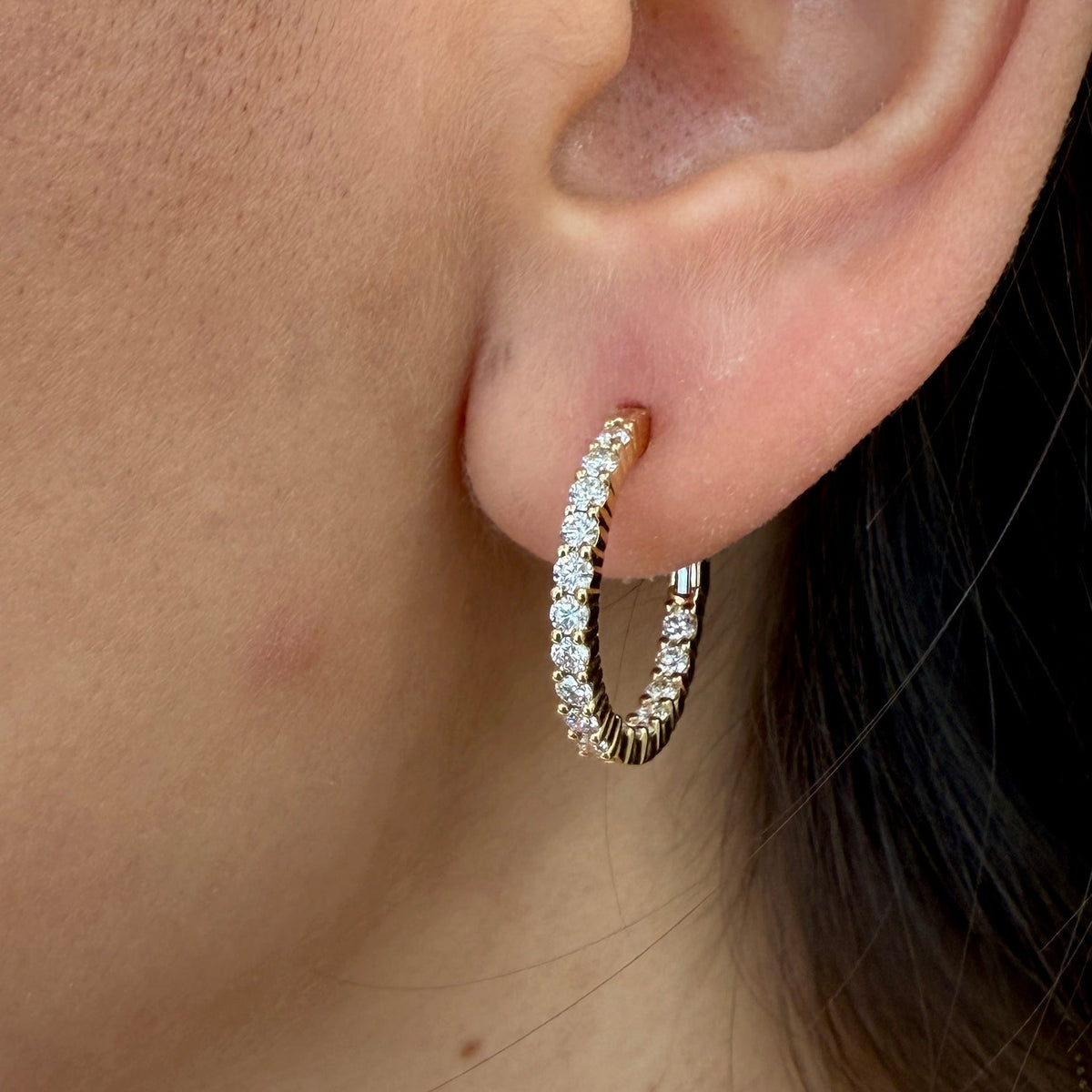 Inside-Out Diamond Hoop Earrings by Apex, SKU 150-16952, view 2 — Moses Jewelers