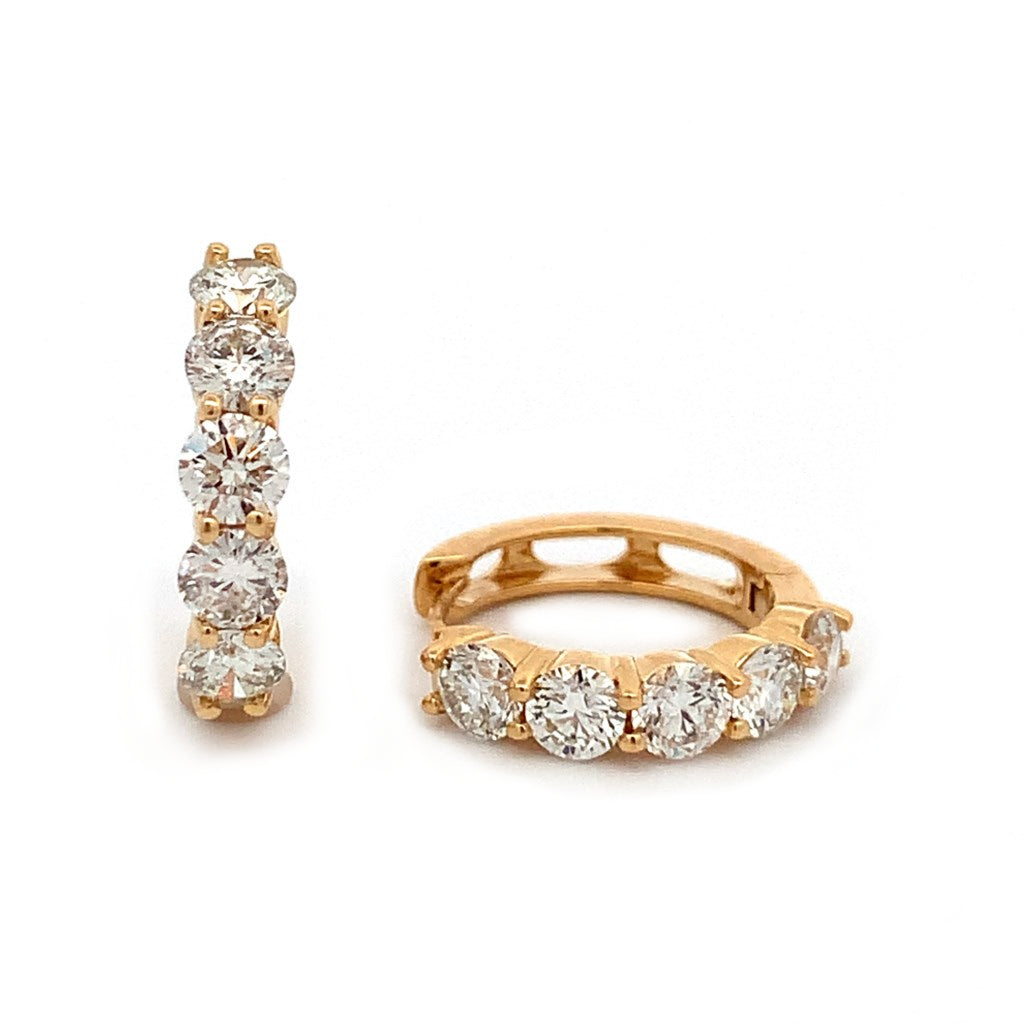 Diamond Huggie Hoop Earrings by Apex, SKU 150-17023, main view — Moses Jewelers