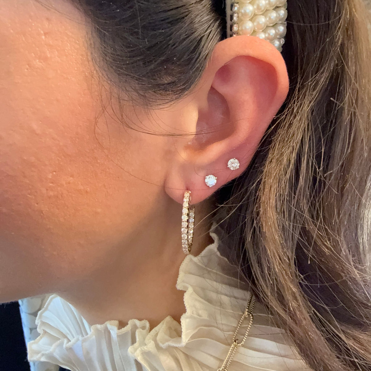 Inside-Out Diamond Hoop Earrings by Apex, SKU 150-17014, view 2 — Moses Jewelers