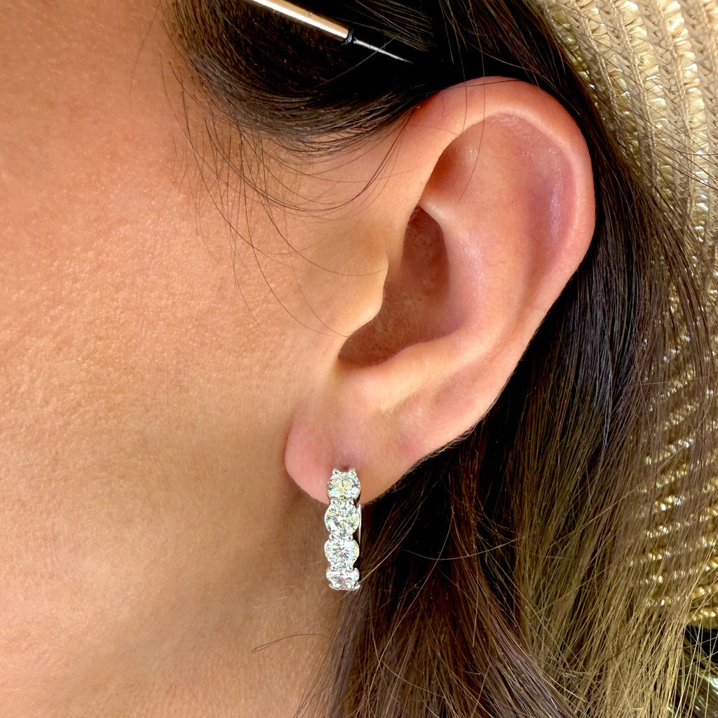 Diamond Huggie Hoop Earrings by Apex, SKU 150-17072, view 2 — Moses Jewelers