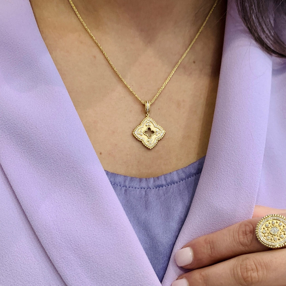Clover Necklace by Doves Jewelry, SKU 160-14530, view 2 — Moses Jewelers