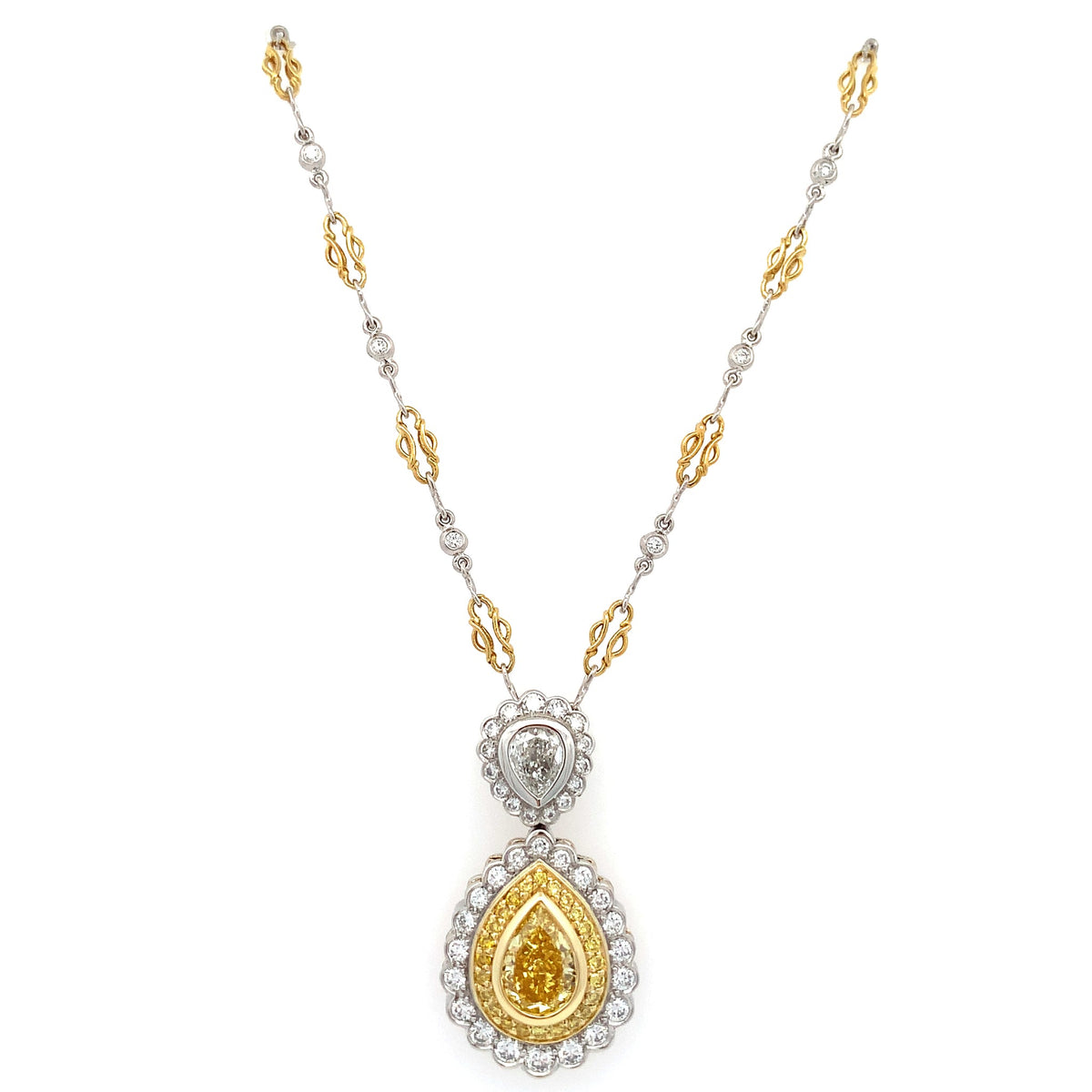 Fancy Vivid Yellow Diamond Necklace by Michael Barin, SKU 160-14561, view 3 — Moses Jewelers