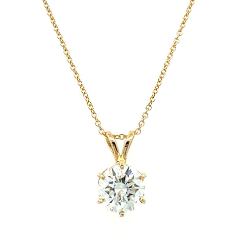 2.01 Carat Diamond Solitaire Necklace by Stuller, SKU 160-14567, main view — Moses Jewelers