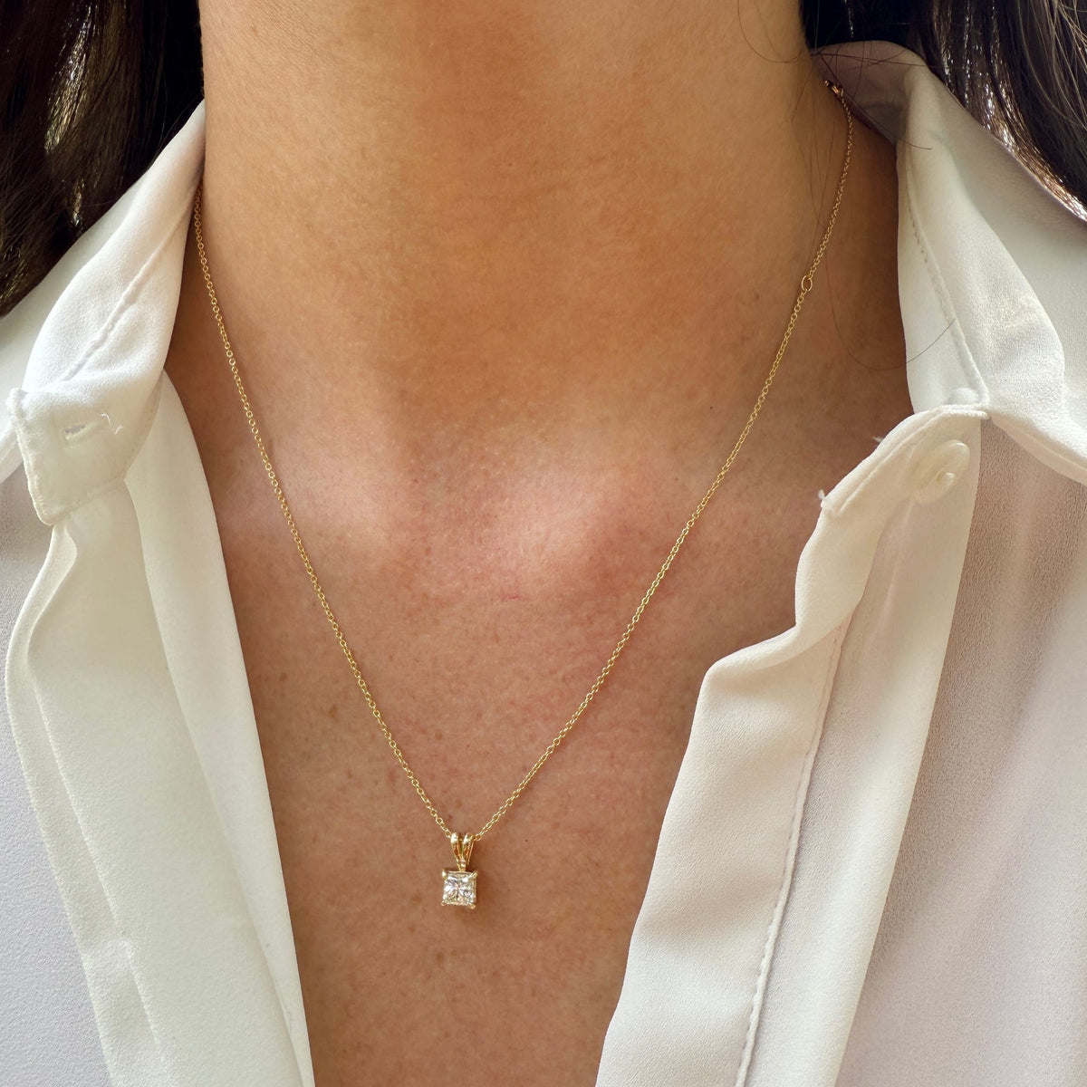 Diamond Solitaire Necklace by Stuller, SKU 160-14685, view 2 — Moses Jewelers