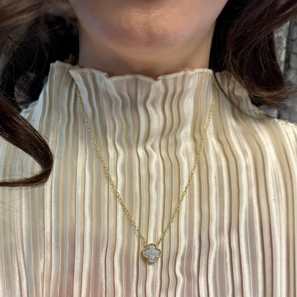 Diamond Quatrefoil Necklace by Allison-Kaufman, SKU 160-14704, view 2 — Moses Jewelers