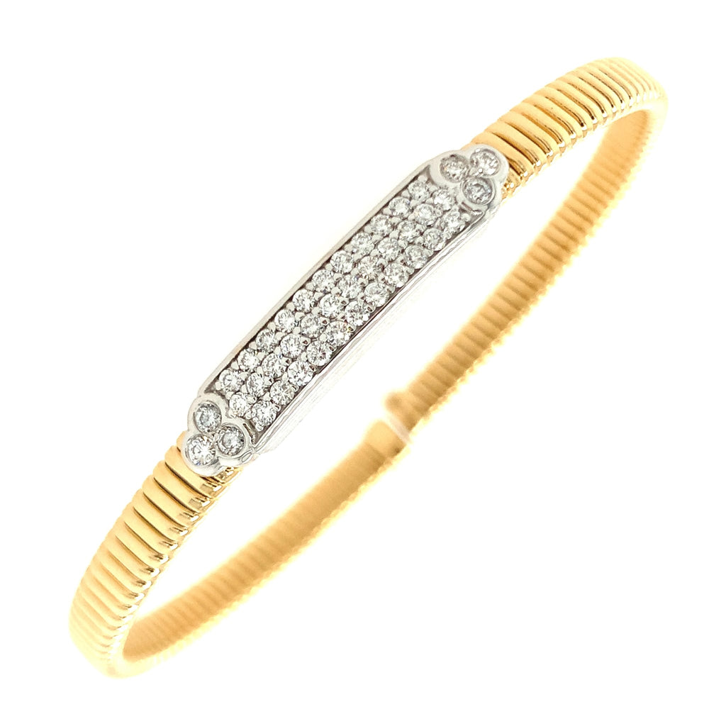 Diamond Flex Cuff by Da Gold Products Corp., SKU 170-03718, main view — Moses Jewelers