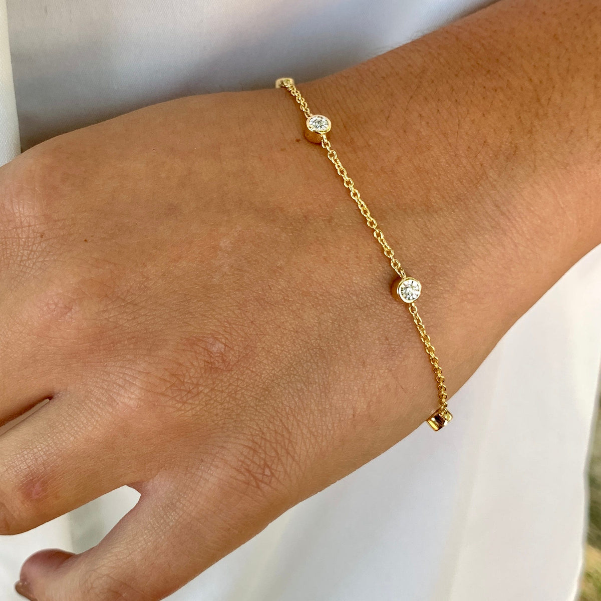 Diamond Station Bracelet by Allison-Kaufman, SKU 170-03774, view 2 — Moses Jewelers