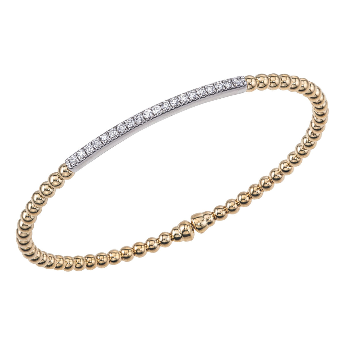 Diamond Flex Cuff by DA Gold Products Corp., SKU 170-03720, main view — Moses Jewelers