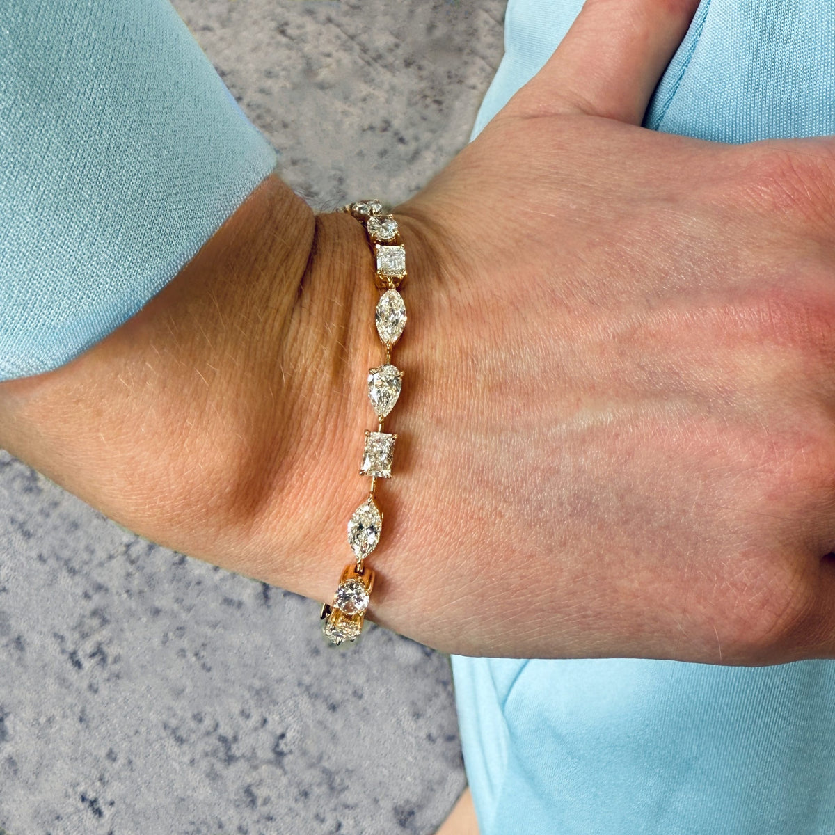 Fancy Cut Diamond Station Bracelet by Apex, SKU 170-03735, view 2 — Moses Jewelers