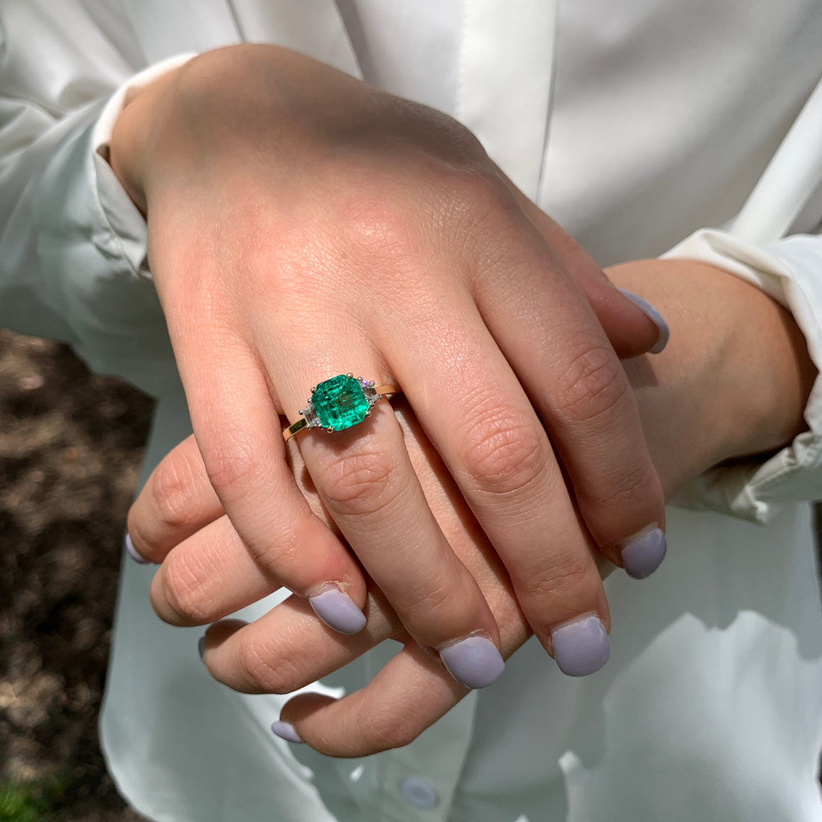 Columbian Emerald Ring by Apex, SKU 200-06944, view 2 — Moses Jewelers
