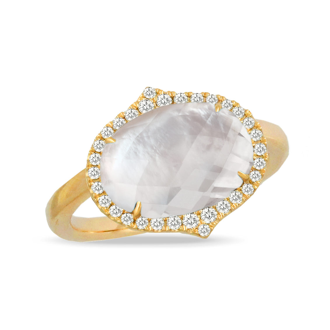 Mother-of-Pearl & Quartz Doublet Ring by Doves Jewelry, SKU 200-06968, main view — Moses Jewelers
