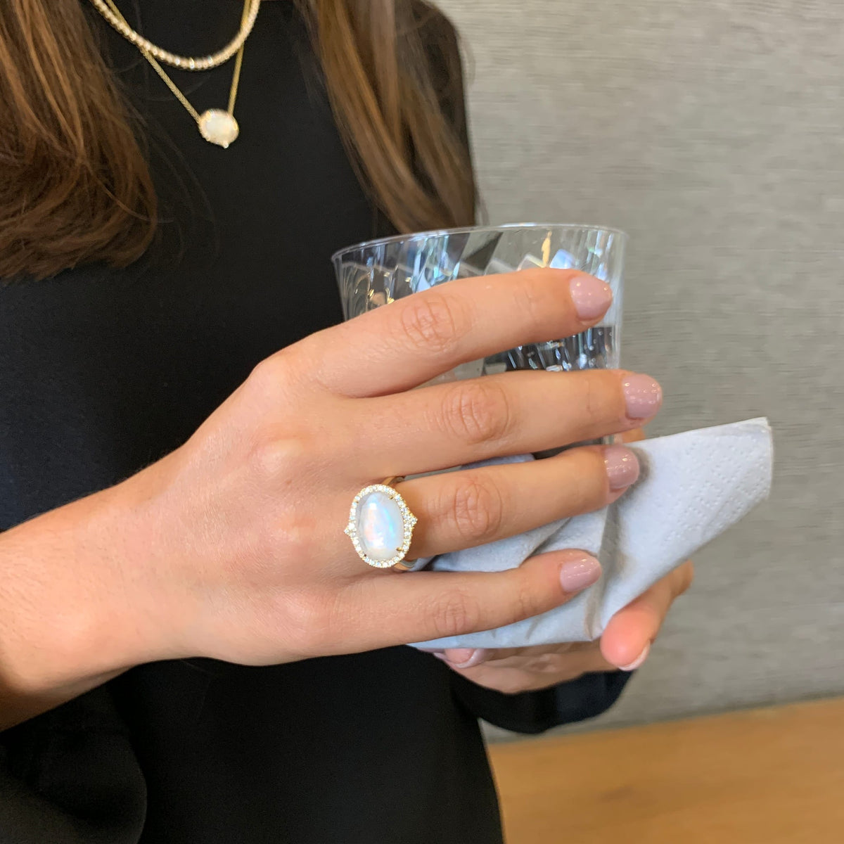 Mother-of-Pearl & Quartz Doublet Ring by Doves Jewelry, SKU 200-06968, view 2 — Moses Jewelers