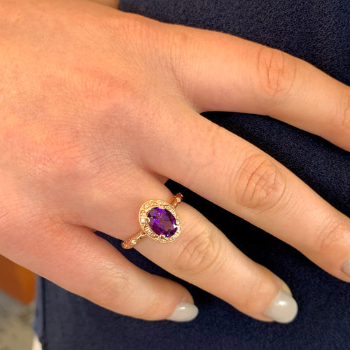 Amethyst Ring by Moses Street, SKU 200-07066, view 2 — Moses Jewelers