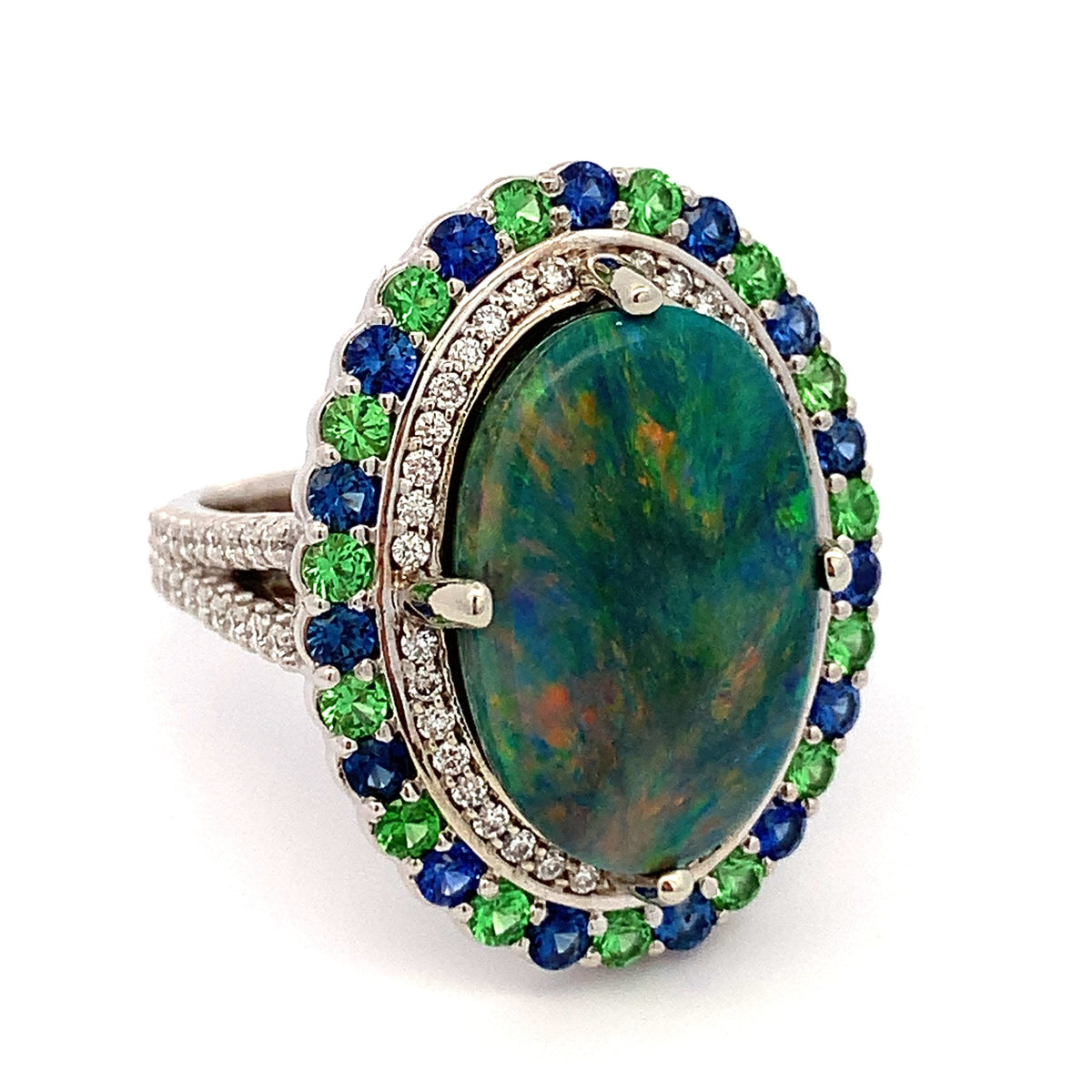 Black Opal Ring by Stuller, SKU 200-07080, view 3 — Moses Jewelers