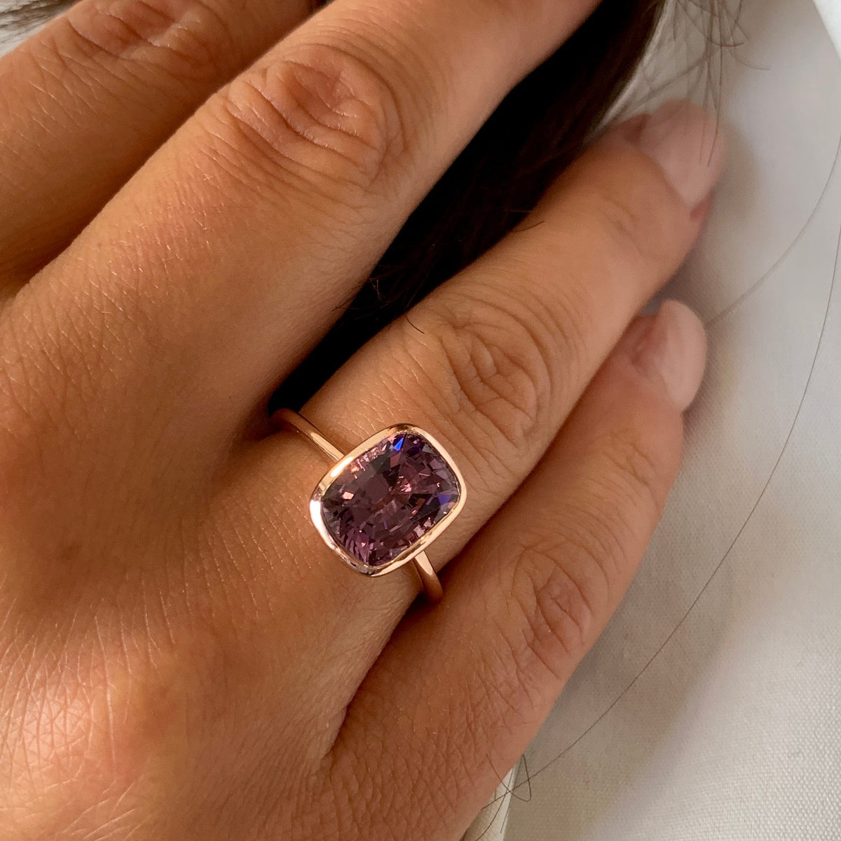 Purple-Pink Spinel Ring by Stuller, SKU 200-07091, view 2 — Moses Jewelers