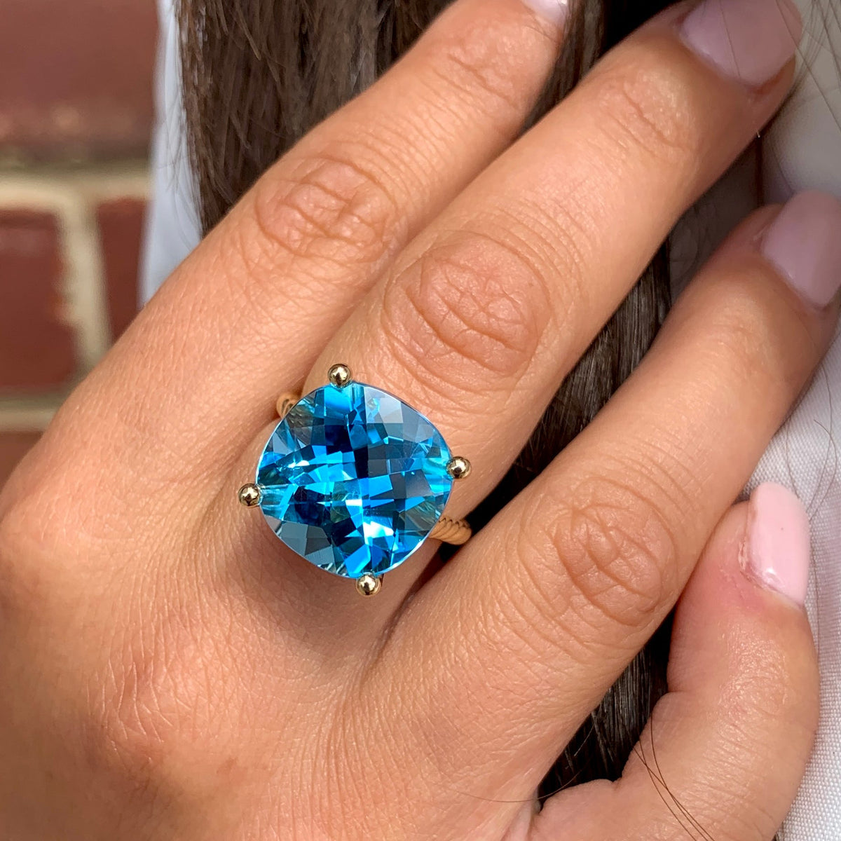 Swiss Blue Topaz Ring by Stuller, SKU 200-07094, view 2 — Moses Jewelers