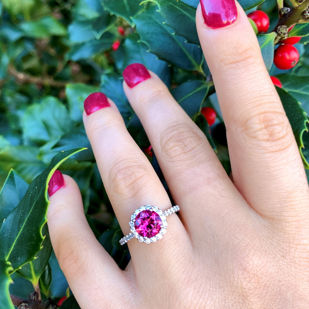Magenta Rubellite Tourmaline Ring by Moses Street, SKU 200-07107, view 2 — Moses Jewelers