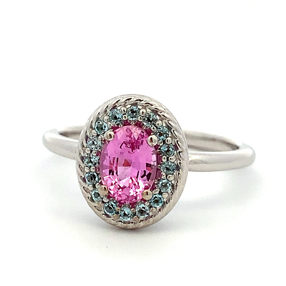 Pink Sapphire & Sky Blue Topaz Ring by Stuller, SKU 200-07113, main view — Moses Jewelers