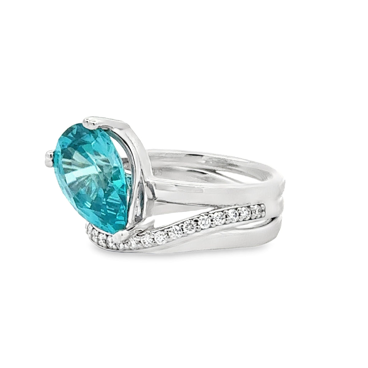 Blue Zircon Ring by Stuller, SKU 200-07134, view 3 — Moses Jewelers