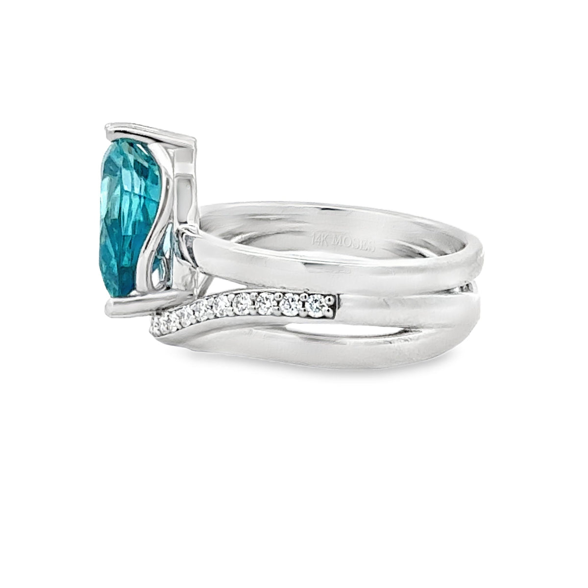 Blue Zircon Ring by Stuller, SKU 200-07134, view 4 — Moses Jewelers