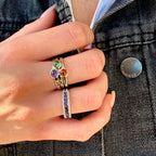 Orange Sapphire Stack Ring by Michael Couch & Associates, SKU 200-07150, view 2 — Moses Jewelers