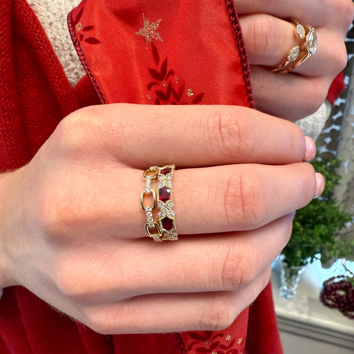 Stackable Ruby Ring by Allison-Kaufman, SKU 200-07156, view 2 — Moses Jewelers