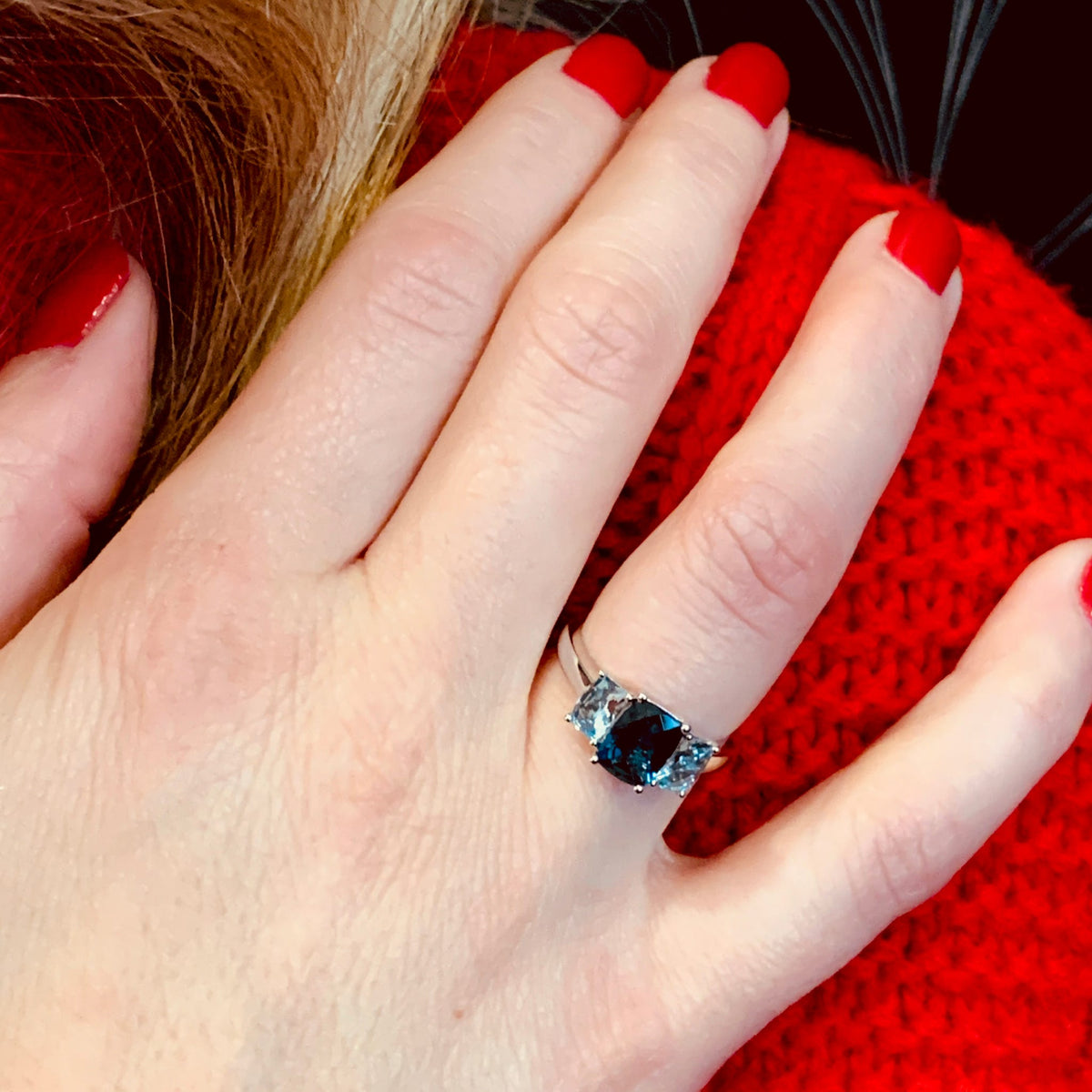 London Blue & Sky Blue Topaz Ring by Artistry, Ltd, SKU 200-07157, view 2 — Moses Jewelers