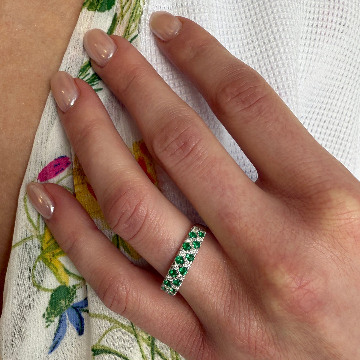 Emerald & Diamond Ring by Artistry, Ltd, SKU 200-07174, view 2 — Moses Jewelers