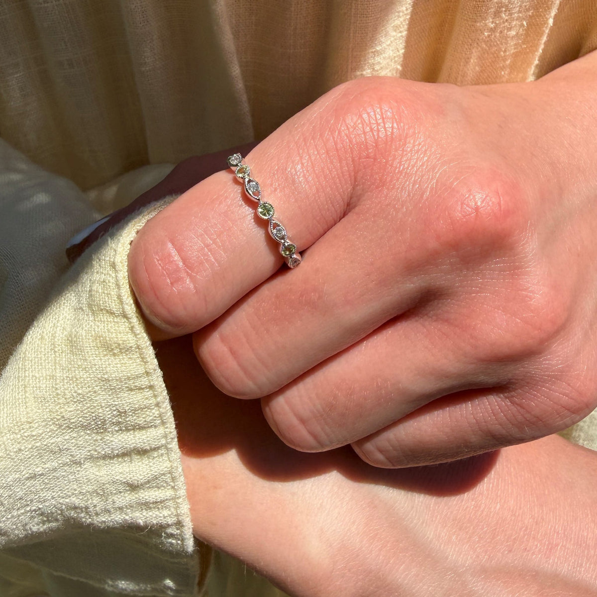 Stackable Peridot Band by Artistry, Ltd, SKU 200-07184, view 2 — Moses Jewelers