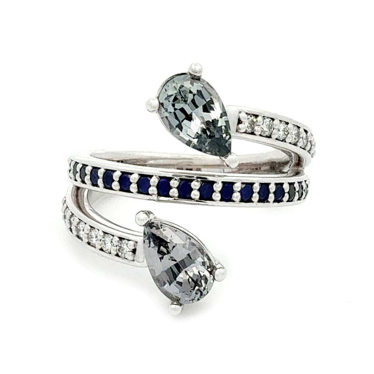 Gray Spinel Bypass Ring by Stuller, SKU 200-07186, main view — Moses Jewelers