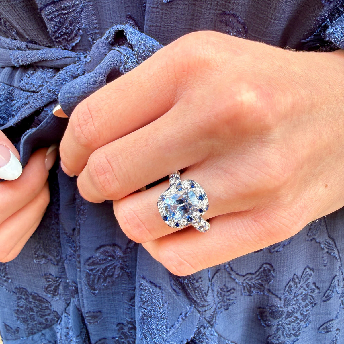 Unheated Ceylon Sapphire Ring by Apex, SKU 200-07188, view 2 — Moses Jewelers