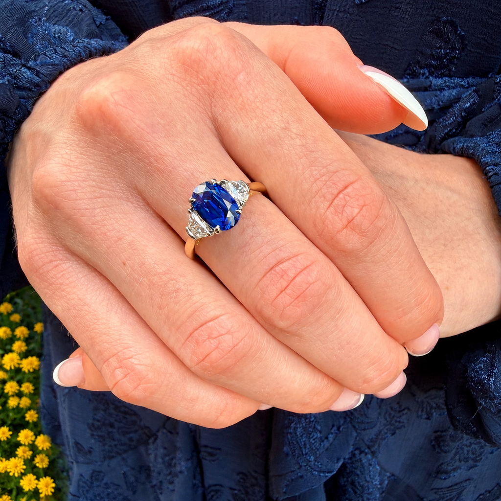 Blue Sapphire Ring by Moses Custom, SKU 200-07189, view 2 — Moses Jewelers