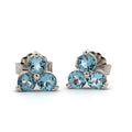 Aquamarine Trio Stud Earrings by Stuller, SKU 210-00397, main view — Moses Jewelers