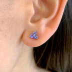 Tanzanite Trio Stud Earrings by Stuller, SKU 210-00319, view 2 — Moses Jewelers