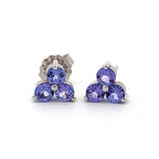 Tanzanite Trio Stud Earrings by Stuller, SKU 210-00319, main view — Moses Jewelers