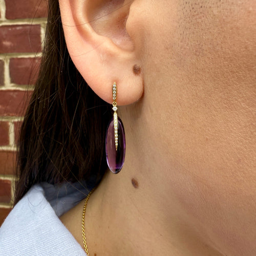 Amethyst Drop Earrings by DSL Pearl Inc, SKU 210-00373, view 2 — Moses Jewelers