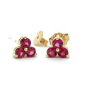 Rhodolite Garnet Trio Stud Earrings by Stuller, SKU 210-00398, main view — Moses Jewelers