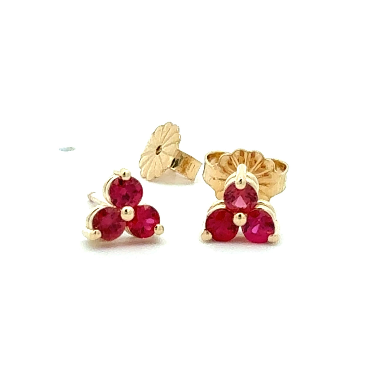 Ruby Trio Stud Earrings by Stuller, SKU 210-00404, main view — Moses Jewelers