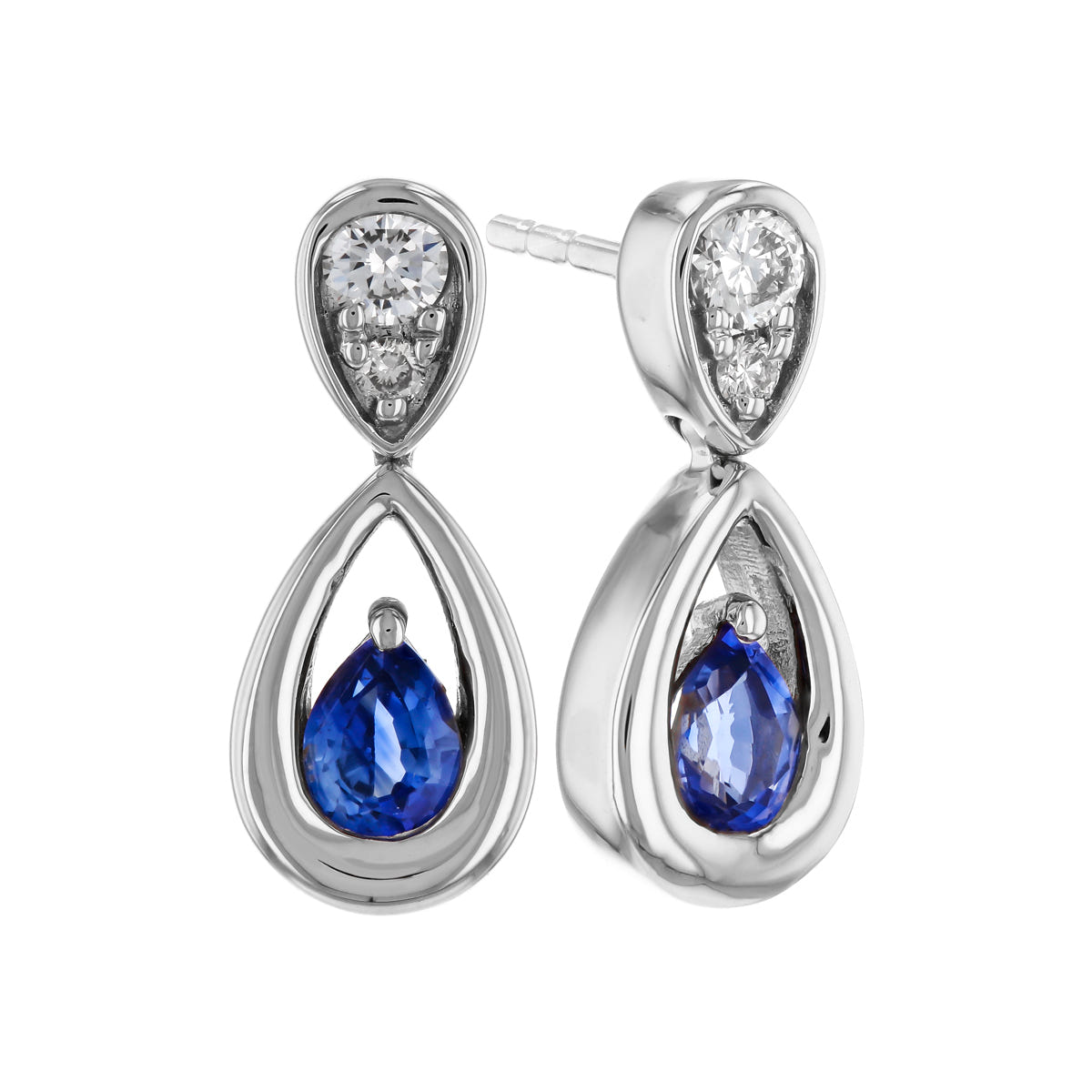 Blue Sapphire Earrings by Allison-Kaufman, SKU 210-00386, main view — Moses Jewelers