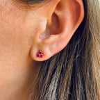 Ruby Trio Stud Earrings by Stuller, SKU 210-00404, view 2 — Moses Jewelers