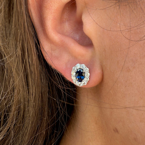 Blue Sapphire Earrings by Apex, SKU 210-00400, view 2 — Moses Jewelers