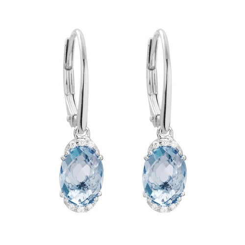Aquamarine Leverback Earrings by Artistry, Ltd, SKU 210-00417, main view — Moses Jewelers
