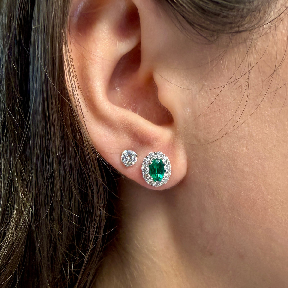 Emerald Earrings by Apex, SKU 210-00416, view 2 — Moses Jewelers
