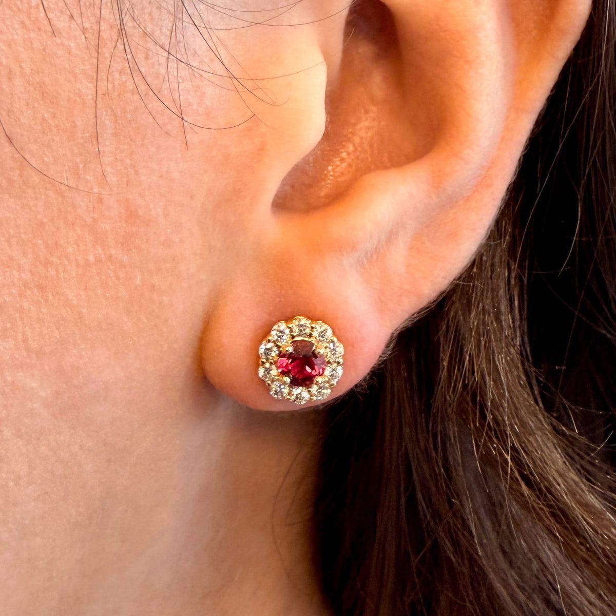Ruby Earrings by Stuller, SKU 210-00423, view 2 — Moses Jewelers